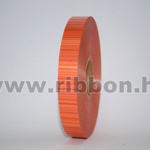 MU-2-111001-18,10 Dekorációs műanyag csíkos mintázatú kötöző szalag [2cm x 100m] narancssárga/piros