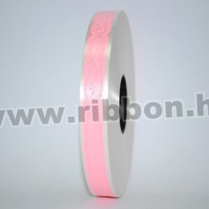 MU-2-111039-01,14 Dekorációs műanyag csipke mintázatú kötöző szalag [2cm x 100m] fehér/rózsaszín