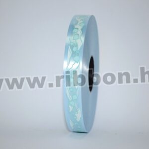 MU-2-111050-30 Dekorációs műanyag gyöngyvirág mintázatú kötöző szalag [2cm x 100m] világoskék