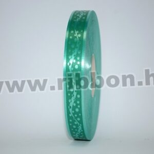 MU-2-111051-35 Dekorációs műanyag pöttyös mintázatú kötöző szalag [2cm x 100m] sötétzöld