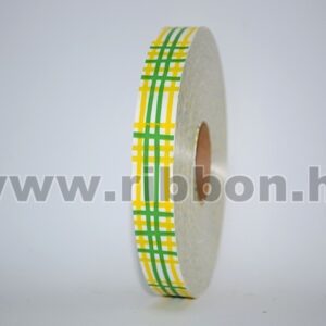 MU-2-111113-01,07,34 Dekorációs műanyag kockás mintázatú kötöző szalag [2cm x 100m] citromsárga/zöld