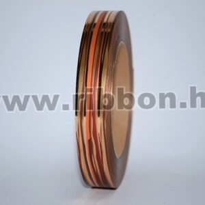 MU-2MEM-115087-10,21,42 Dekorációs műanyag metál csíkos mintázatú szalag [2cm x 50y] narancs/bordó/arany