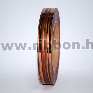 MU-2MEM-115087-21,40,42 Dekorációs műanyag metál csíkos mintázatú szalag [2cm x 50y] bordó/barna/arany