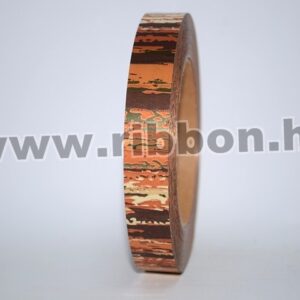 MU-2MEM-115088-10,40,42 Dekorációs műanyag metál mintás szalag [2cm x 50y] narancs/barna/arany