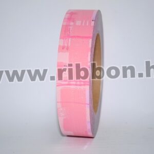 MU-3MEM-115084-14,15,22 Dekorációs műanyag metál, festett mintás szalag [3cm x 50y] rózsaszín/pink