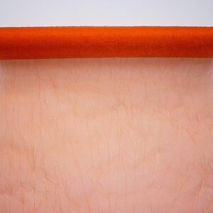 OA-GYURT-40-021 Gyűrt snow organza anyag  [40cm x 10m] sötét narancs