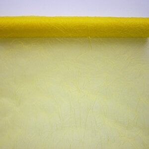 OA-GYURT-40-038 Gyűrt snow organza anyag  [40cm x 10m] citromsárga