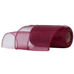 OA-SIMA-11-005 Snow organza anyag sima [11cm x 10 méter] bordó