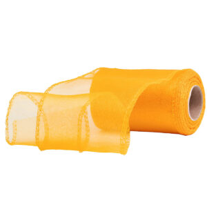 OA-SIMA-11-013 Snow organza anyag sima [11cm x 10 méter] napsárga