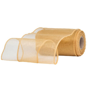 OA-SIMA-11-014 Snow organza anyag sima [11cm x 10 méter] arany