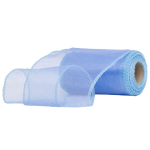 OA-SIMA-11-026 Snow organza anyag sima [11cm x 10 méter] világoskék