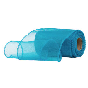 OA-SIMA-11-031 Snow organza anyag sima [11cm x 10 méter] türkizkék