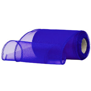 OA-SIMA-11-034 Snow organza anyag sima [11cm x 10 méter] sötétkék