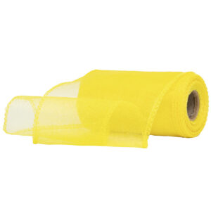 OA-SIMA-11-038 Snow organza anyag sima [11cm x 10 méter] citromsárga