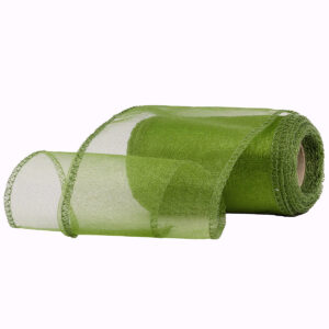 OA-SIMA-11-047 Snow organza anyag sima [11cm x 10 méter] sötét mohazöld
