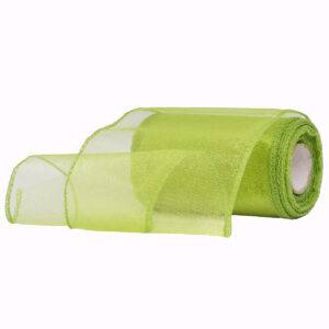 OA-SIMA-11-048 Snow organza anyag sima [11cm x 10 méter] világos mohazöld