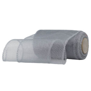 OA-SIMA-11-102 Snow organza anyag sima [11cm x 10 méter] ezüst