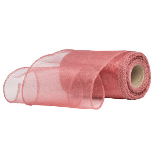 OA-SIMA-11-141 Snow organza anyag sima [11cm x 10 méter] rozsdavörös