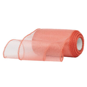 OA-SIMA-11-177 Snow organza anyag sima [11cm x 10 méter] korall