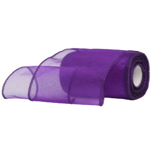 OA-SIMA-11-267 Snow organza anyag sima [11cm x 10 méter] sötétlila