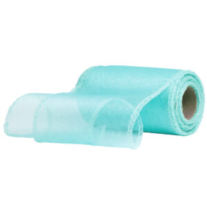 OA-SIMA-11-318 Snow organza anyag sima [11cm x 10 méter] mentakék