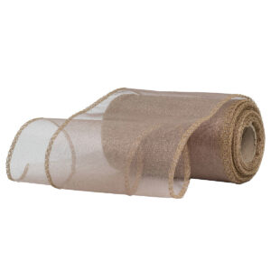 OA-SIMA-11-472 Snow organza anyag sima [11cm x 10 méter] bézs