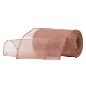 OA-SIMA-11-613 Snow organza anyag sima [11cm x 10 méter] sötét púder bézs