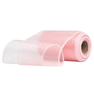 OA-SIMA-11-693 Snow organza anyag sima [11cm x 10 méter] púder rózsaszín