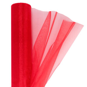 OA-SIMA-23-001 Snow organza anyag sima [23,5cm x 10 méter] piros