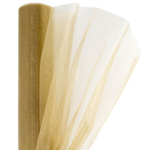 OA-SIMA-23-014 Snow organza anyag sima [23,5cm x 10 méter] arany