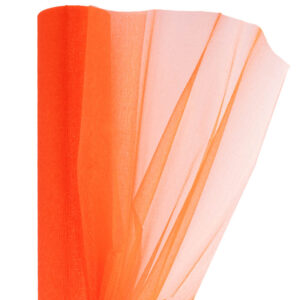 OA-SIMA-23-021 Snow organza anyag sima [23,5cm x 10 méter] narancssárga