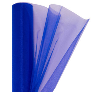 OA-SIMA-23-034 Snow organza anyag sima [23,5cm x 10 méter] sötétkék