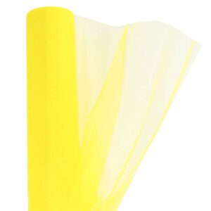 OA-SIMA-23-038 Snow organza anyag sima [23,5cm x 10 méter] citromsárga