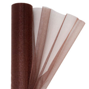 OA-SIMA-23-044 Snow organza anyag sima [23,5cm x 10 méter] barna