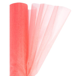 OA-SIMA-23-177 Snow organza anyag sima [23,5cm x 10 méter] korall