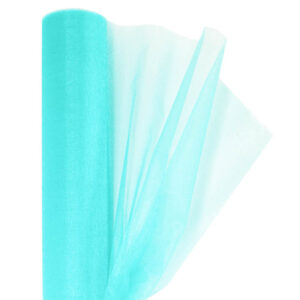 OA-SIMA-23-318 Snow organza anyag sima [23,5cm x 10 méter] mentakék