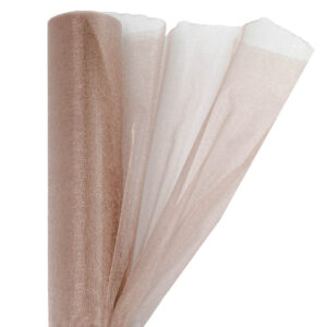 OA-SIMA-23-472 Snow organza anyag sima [23,5cm x 10 méter] bézs