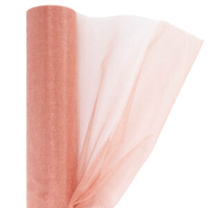 OA-SIMA-23-613 Snow organza anyag sima [23,5cm x 10 méter] sötét púder bézs