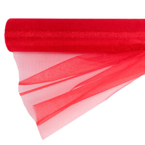 OA-SIMA-47-001 Snow organza anyag sima [47cm x 10 méter] piros