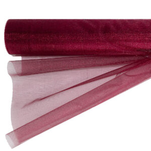 OA-SIMA-47-005 Snow organza anyag sima [47cm x 10 méter] bordó