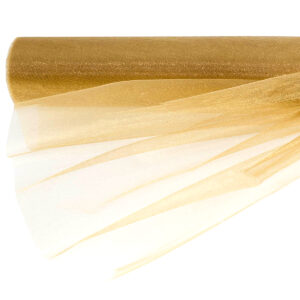 OA-SIMA-47-014 Snow organza anyag sima [47cm x 10 méter] arany