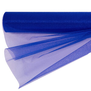 OA-SIMA-47-034 Snow organza anyag sima [47cm x 10 méter] sötétkék