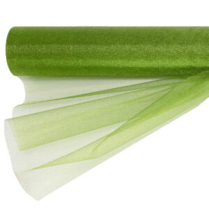 OA-SIMA-47-047 Snow organza anyag sima [47cm x 10 méter] sötét mohazöld