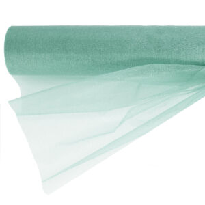 OA-SIMA-47-1020 Snow organza anyag sima [47cm x 10 méter] zöldes ezüst