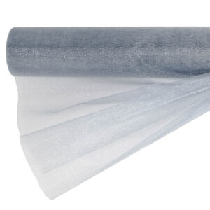 OA-SIMA-47-102 Snow organza anyag sima [47cm x 10 méter] ezüst