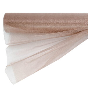 OA-SIMA-47-472 Snow organza anyag sima [47cm x 10 méter] bézs