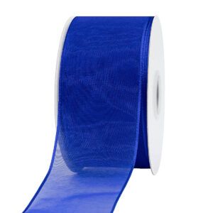 OS-AM311-0150-C017 Organza szalag drótos széllel  [38mm x 10m] királykék