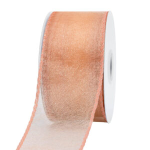 OS-AM311D-0150-099 Organza szalag drótos széllel  [38mm x 10m] barack