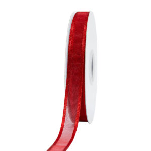 OS-AN055-0030-A001 Organza szalag szatén széllel  [10mm x 10m] piros
