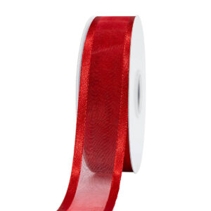 OS-AN055-0070-A001 Organza szalag szatén széllel  [22mm x 10m] piros